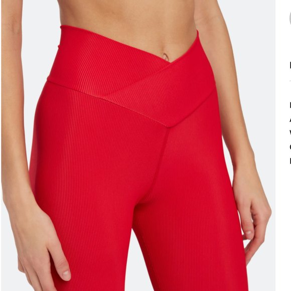 Beach Riot Rocky Rib High Rise Legging Red Yoga Active Compression Pants Medium - Picture 4 of 6